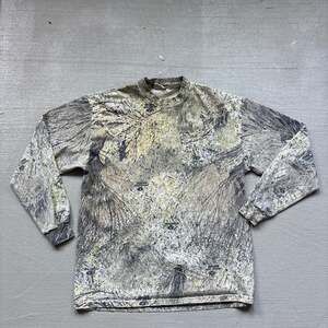 Vintage Mossy Oak Brush Camouflage Long Sleeve Pocket T-Shirt